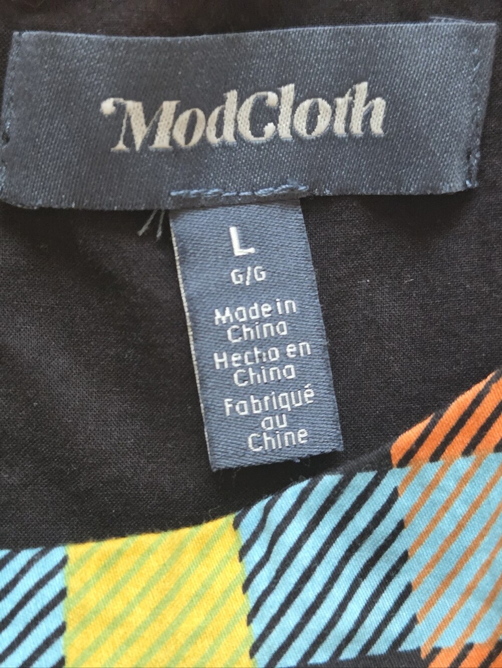 ModCloth Optimistic Effect Rainbow Gingham Dress Size L - Picture 10 of 12